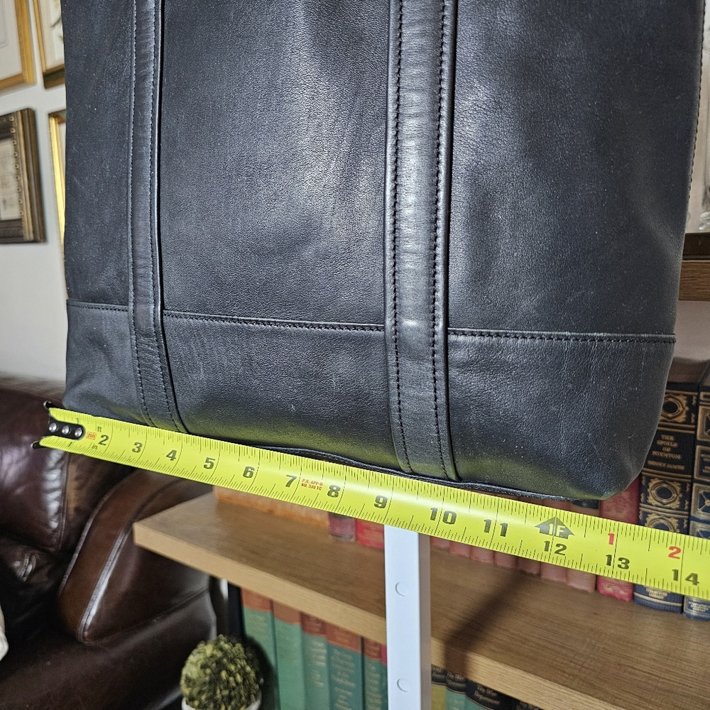 Vintage 90s Y2k Coach soft black leather market tote handbag 9401 - Picture 15 of 15